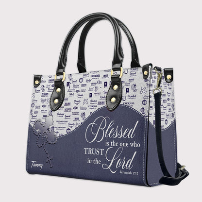 Christian Personalized Leather Handbag Flower for Women – Custom Name & Scripture | CHRISTIANARTBAG