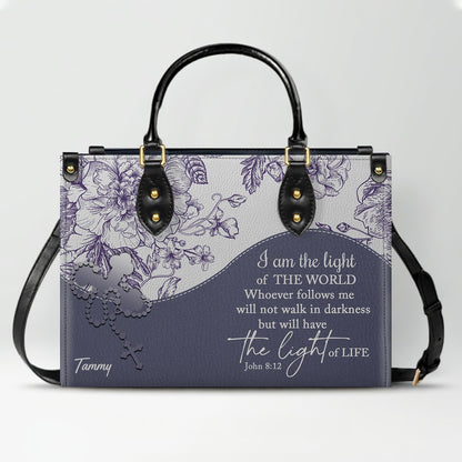 Christian Personalized Leather Handbag Flower for Women – Custom Name & Scripture | CHRISTIANARTBAG CAB031326