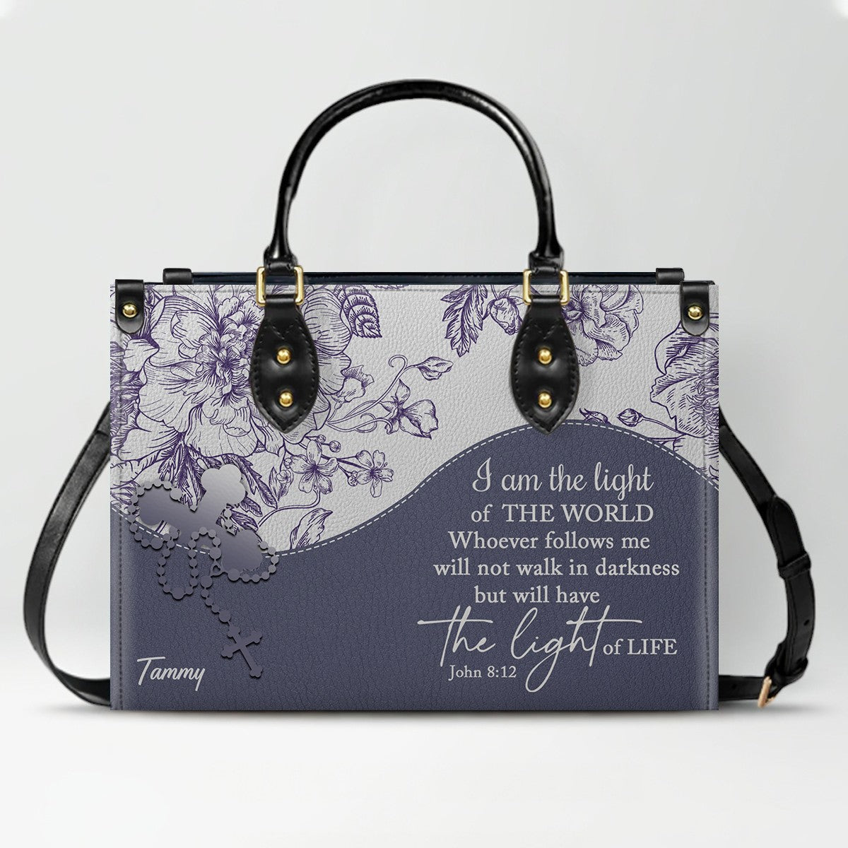Personalized Christian Leather Handbag & Free Clutch Set – Custom Bible Verse Gift for Women CAB0241426