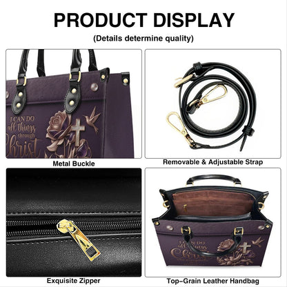 Personalized Christian Leather Handbag and Matching Wallet Set with Bible Verse Philippians 4:13 | Custom Name Gift - CHRISTIANARTBAG 02072726
