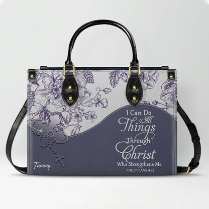 Personalized Christian Leather Handbag & Free Clutch Set – Custom Bible Verse Gift for Women CAB0241426