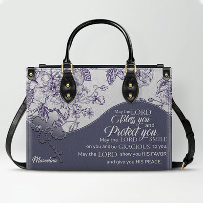 Personalized Christian Leather Handbag & Free Clutch Set – Custom Bible Verse Gift for Women CAB0241426