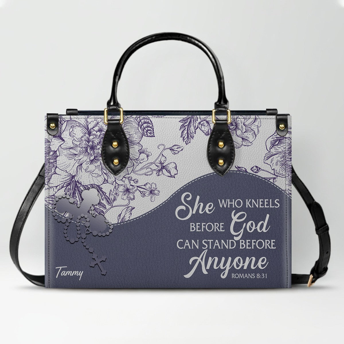 Personalized Christian Leather Handbag & Free Clutch Set – Custom Bible Verse Gift for Women CAB0241426