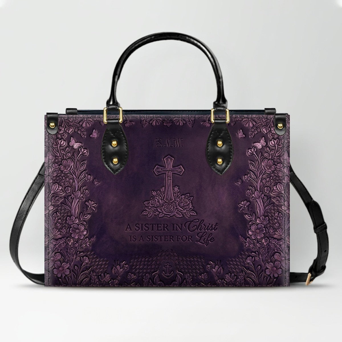 Personalized Leather Handbag | Custom Christian Gifts for Women - Sister in Christ | CHRISTIANARTBAG CAB0371626