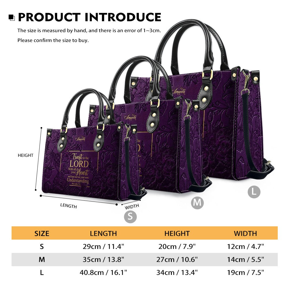 Personalized Bible Verse Leather Handbag - Custom Name Christian Tote Bag | CHRISTIANARTBAG 01080626