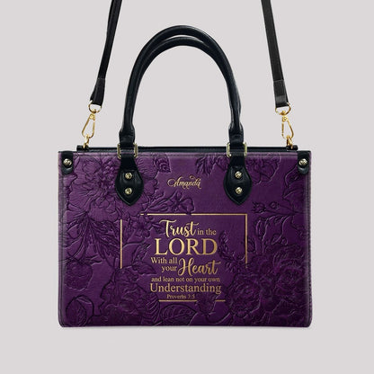 Personalized Bible Verse Leather Handbag - Custom Name Christian Tote Bag | CHRISTIANARTBAG 01080626