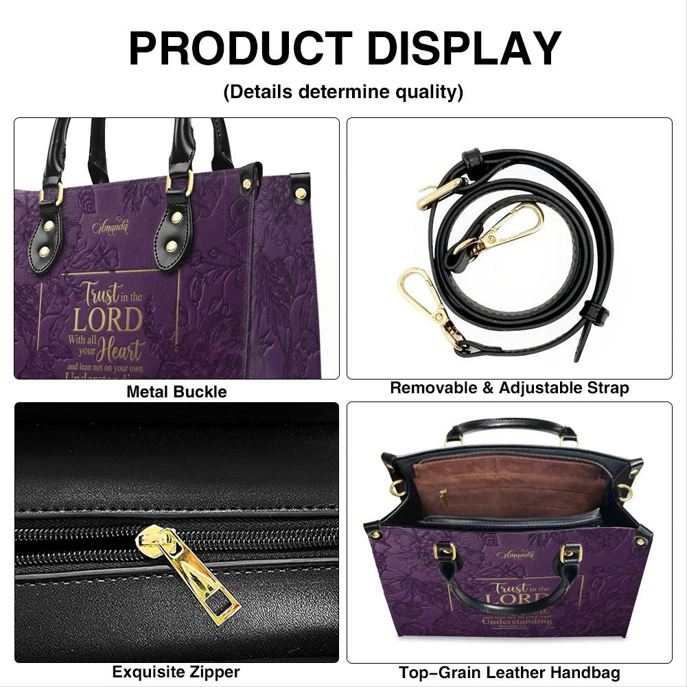 Personalized Bible Verse Leather Handbag - Custom Name Christian Tote Bag | CHRISTIANARTBAG 01080626