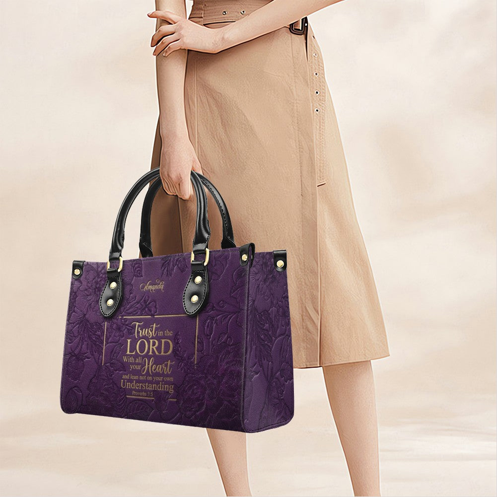 Personalized Bible Verse Leather Handbag - Custom Name Christian Tote Bag | CHRISTIANARTBAG 01080626