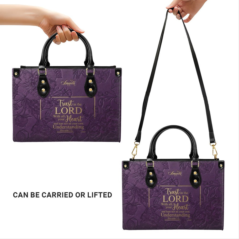 Personalized Bible Verse Leather Handbag - Custom Name Christian Tote Bag | CHRISTIANARTBAG 01080626