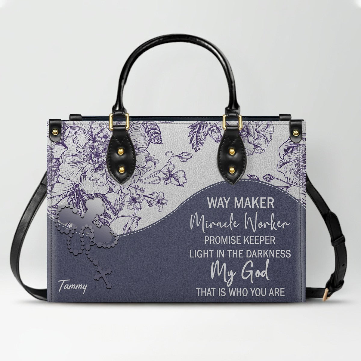 Personalized Christian Leather Handbag & Free Clutch Set – Custom Bible Verse Gift for Women CAB0241426