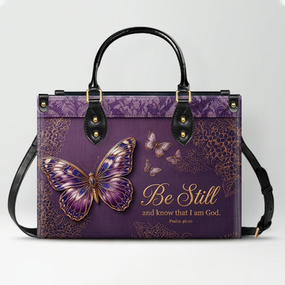 Personalized Butterfly Leather Handbag with Bible Verse | CHRISTIANARTBAG 01080126