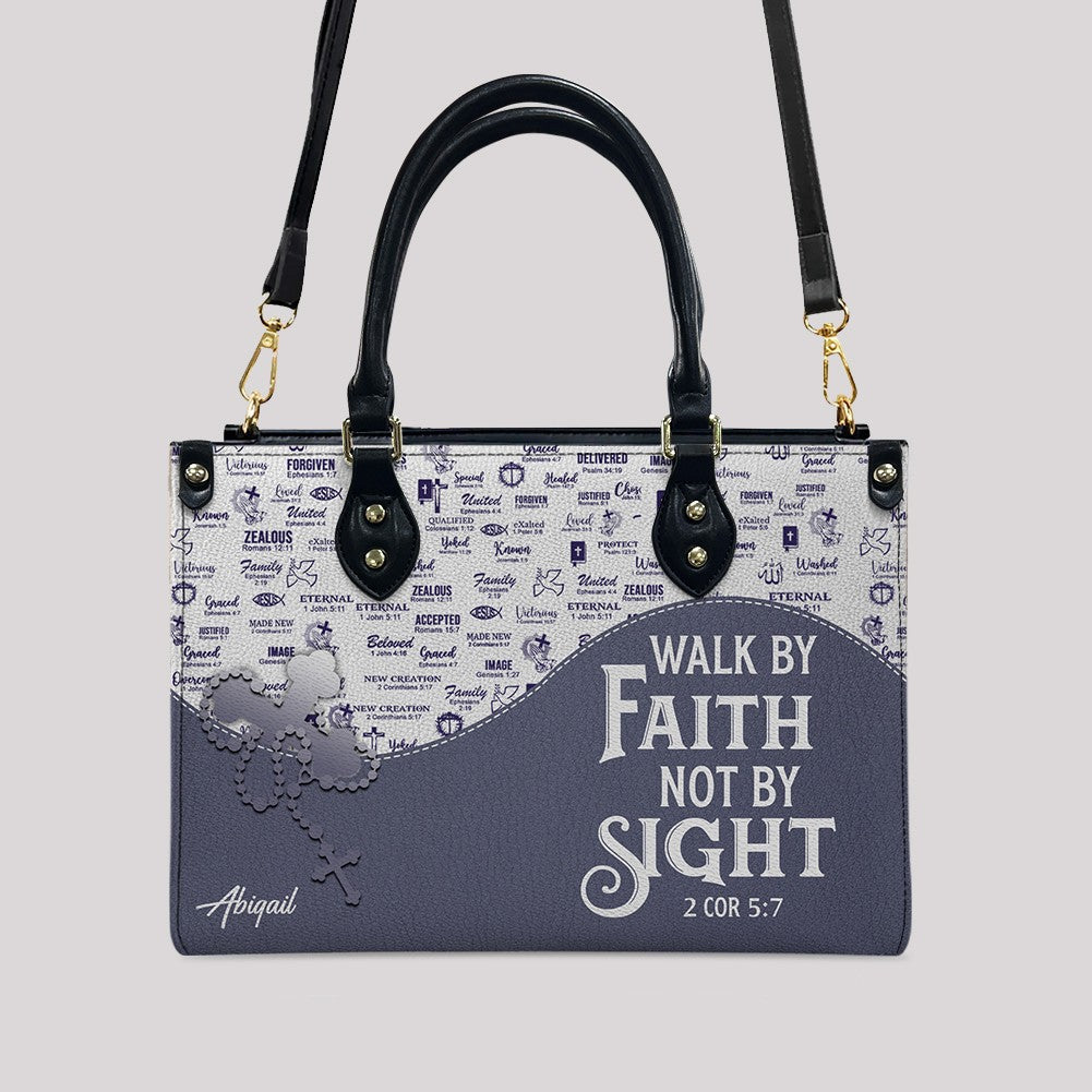 Christian Personalized Leather Handbag Flower for Women – Custom Name & Scripture | CHRISTIANARTBAG