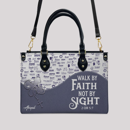 Christian Personalized Leather Handbag Flower for Women – Custom Name & Scripture | CHRISTIANARTBAG