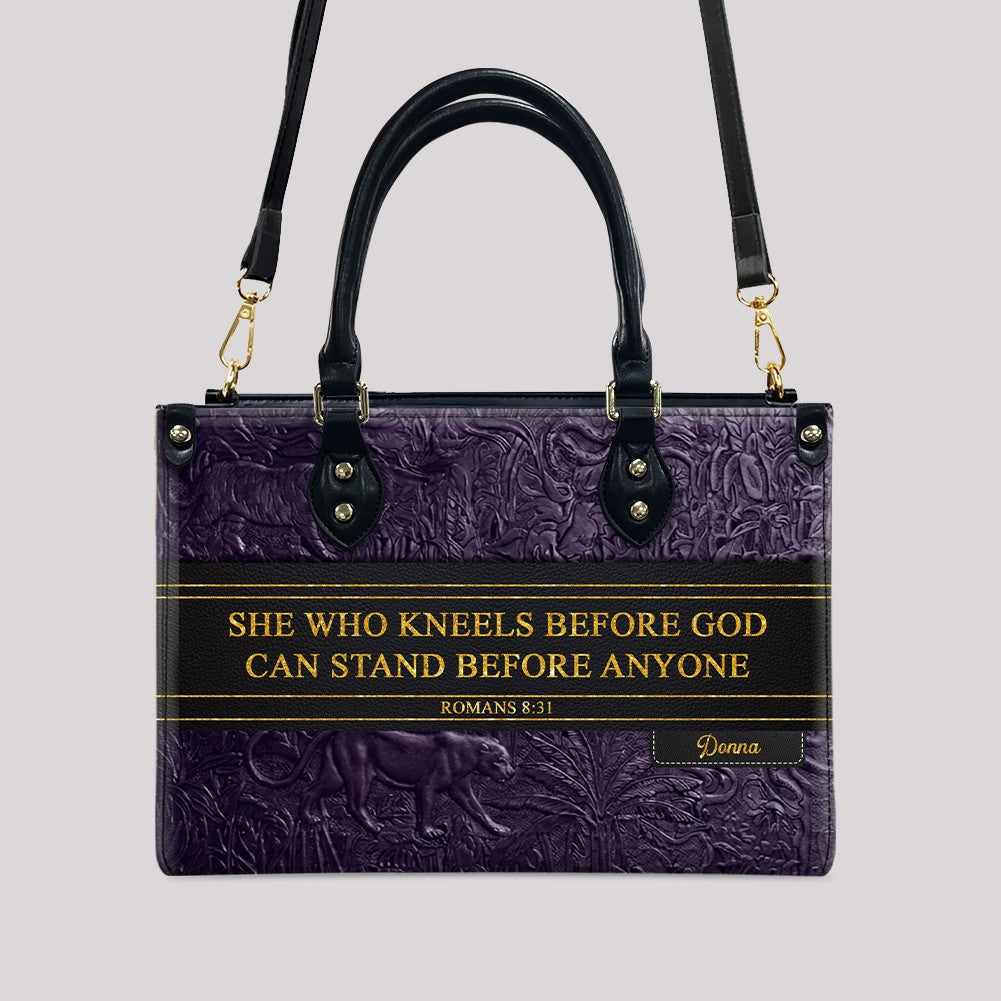 Luxury Embossed Leather Christian Tote Bag - Custom Name & Scripture Purse - Premium Faith Gift for Women CAB0132426