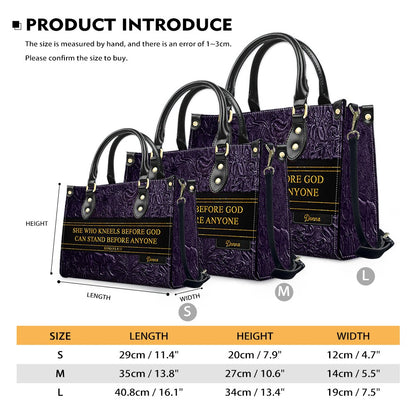 Luxury Embossed Leather Christian Tote Bag - Custom Name & Scripture Purse - Premium Faith Gift for Women CAB0132426