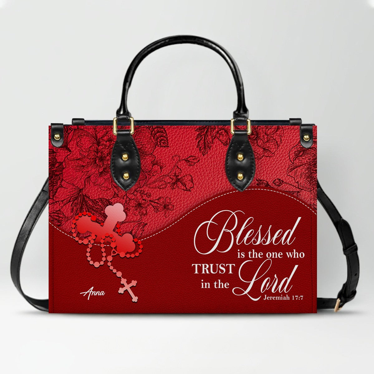 CHRISTIANARTBAG Personalized Leather Handbag - Custom Name & Bible Verse Christian Purse CAB01100126