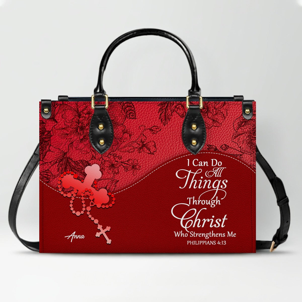 CHRISTIANARTBAG Personalized Leather Handbag - Custom Name & Bible Verse Christian Purse CAB01100126