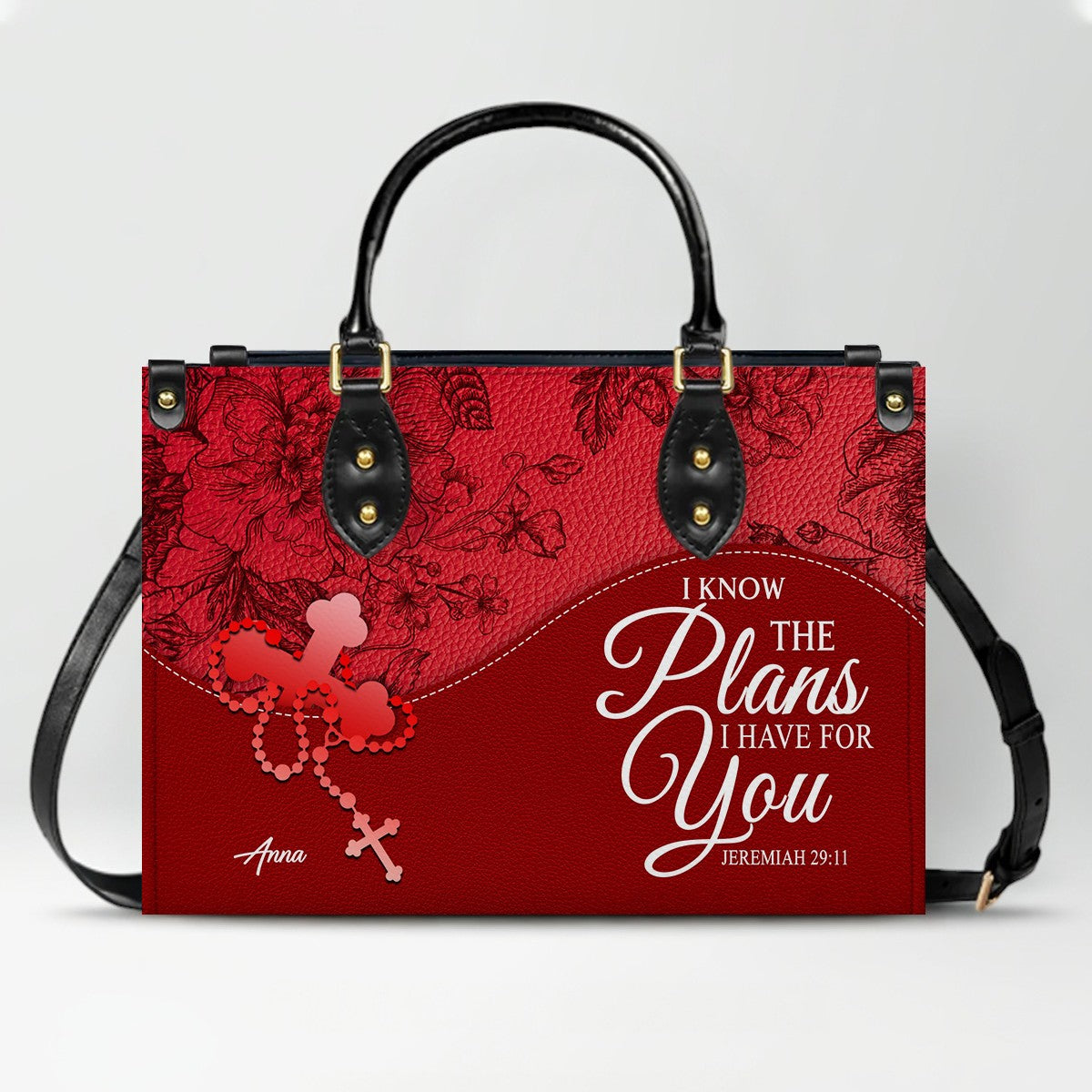 CHRISTIANARTBAG Personalized Leather Handbag - Custom Name & Bible Verse Christian Purse CAB01100126