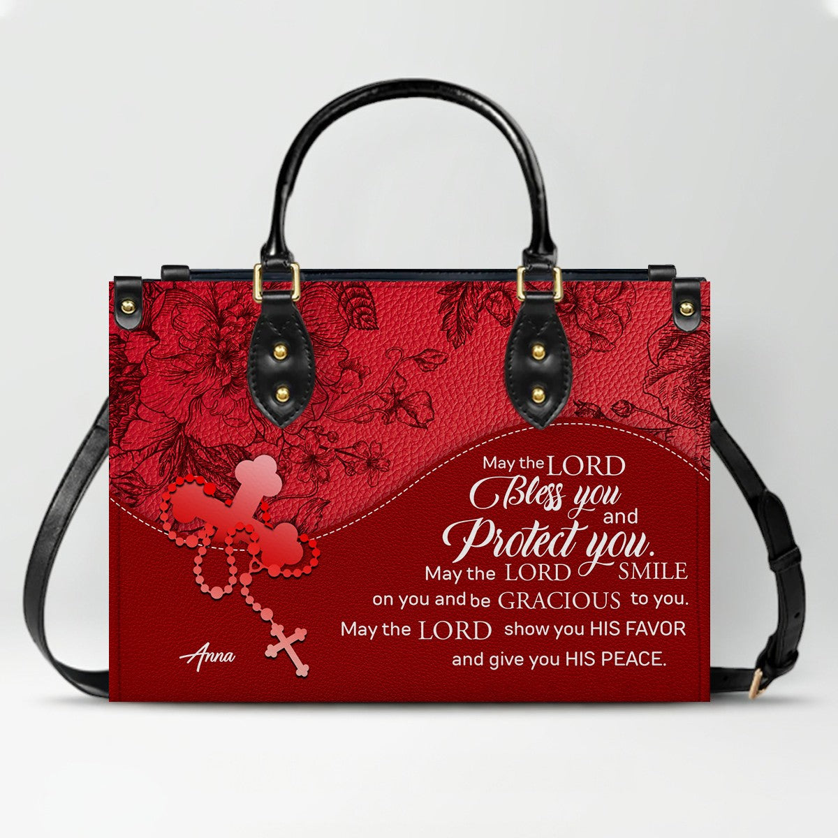 Personalized Leather Handbag with Bible Verse – Christian Gift by CHRISTIANARTBAG