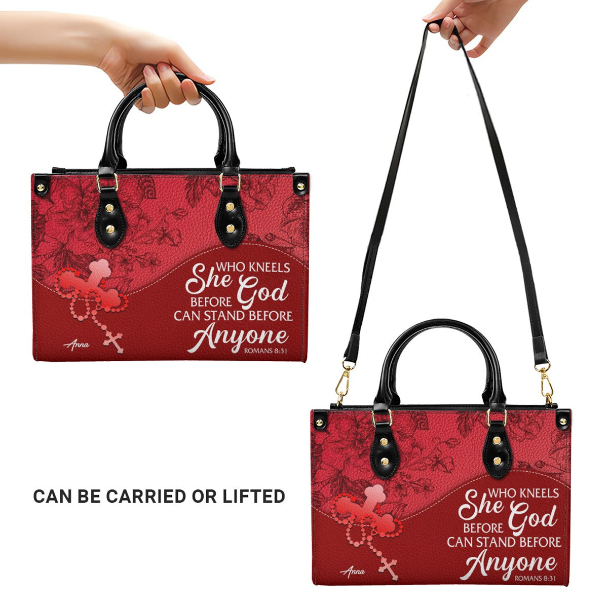 Personalized Leather Handbag with Bible Verse – Christian Gift by CHRISTIANARTBAG