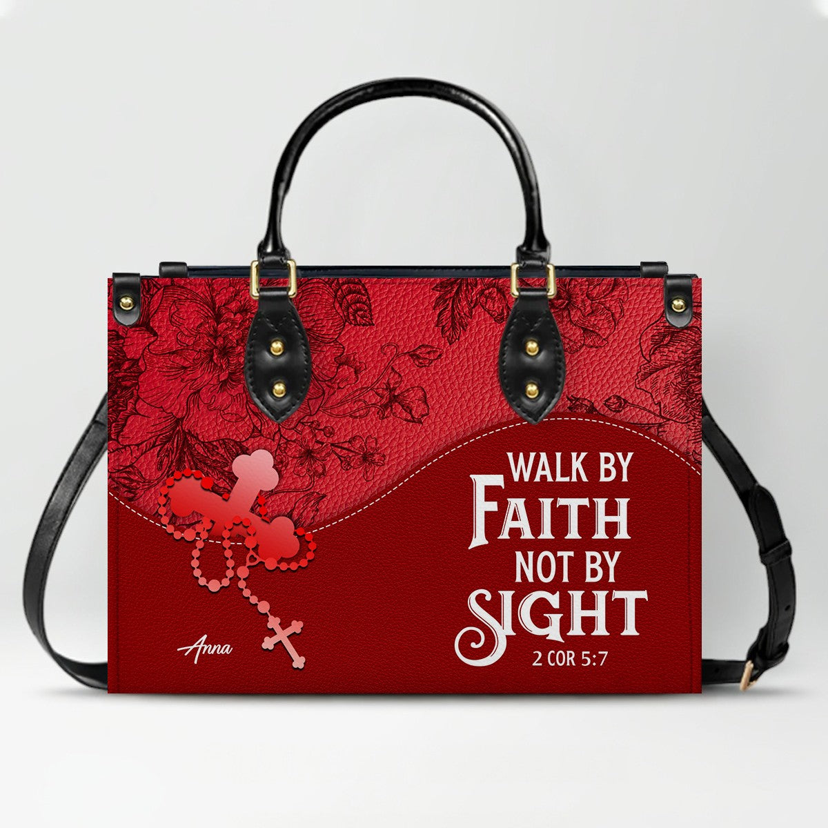 CHRISTIANARTBAG Personalized Leather Handbag - Custom Name & Bible Verse Christian Purse CAB01100126