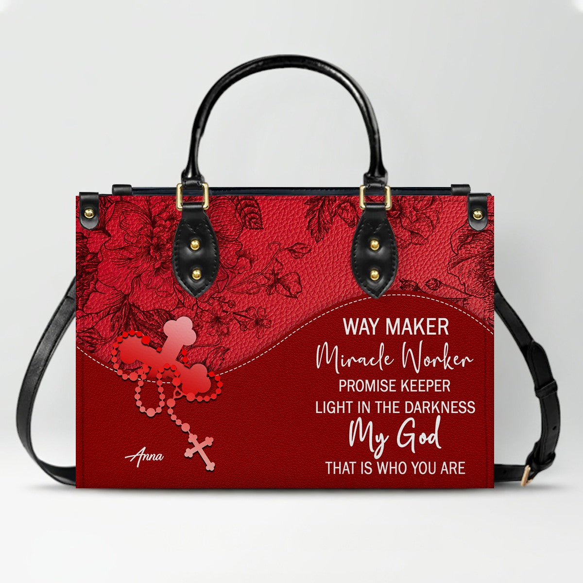 CHRISTIANARTBAG Personalized Leather Handbag - Custom Name & Bible Verse Christian Purse CAB01100126