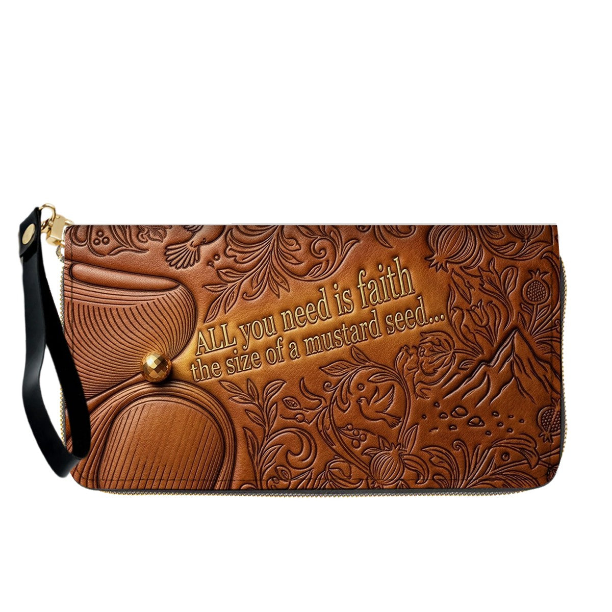 Personalized Leather Handbag "Faith as a Mustard Seed" | CHRISTIANARTBAG 02080526