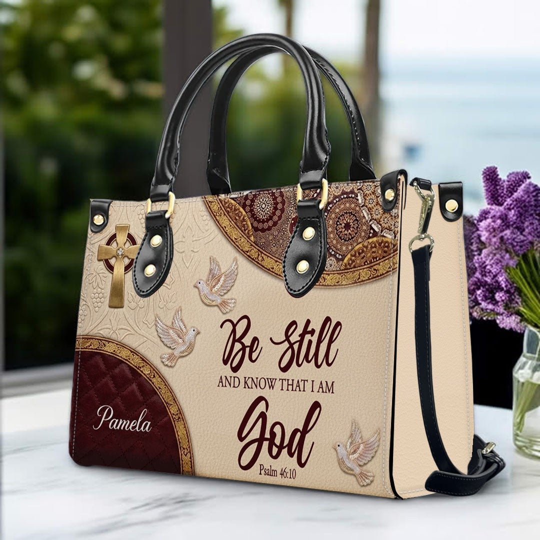 CHRISTIANARTBAG Personalized Leather Handbag and Long Wallet Set, Custom Name Scripture Bible Verse Tote Bag, Christian Gifts for Women CAB01051826
