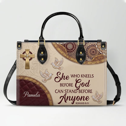 CHRISTIANARTBAG Personalized Leather Handbag and Long Wallet Set, Custom Name Scripture Bible Verse Tote Bag, Christian Gifts for Women CAB01051826