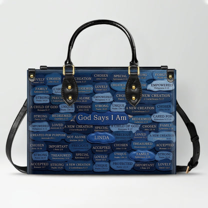 Personalized Leather Handbag - God Says I Am Christian Purse | CHRISTIANARTBAG 01080526