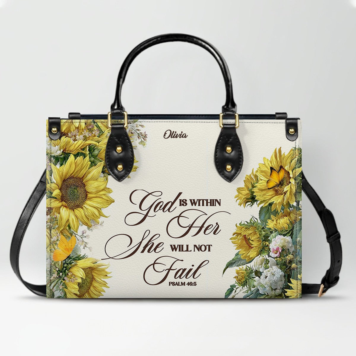 Personalized Christian Leather Handbag for Women – Custom Name & Bible Verse | CHRISTIANARTBAG CAB011426