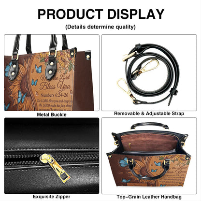 CHRISTIANARTBAG Personalized Leather Handbag with Sunflower & Bible Verse - Custom Name Christian Scripture Tote Bag CAB01070726