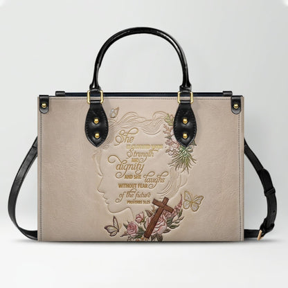 CHRISTIANARTBAG Personalized Leather Handbag - Custom Proverbs 31 in Burgundy - CAB0171326