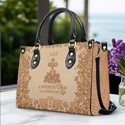 Personalized Leather Handbag | Custom Christian Gifts for Women - Sister in Christ | CHRISTIANARTBAG CAB0371626