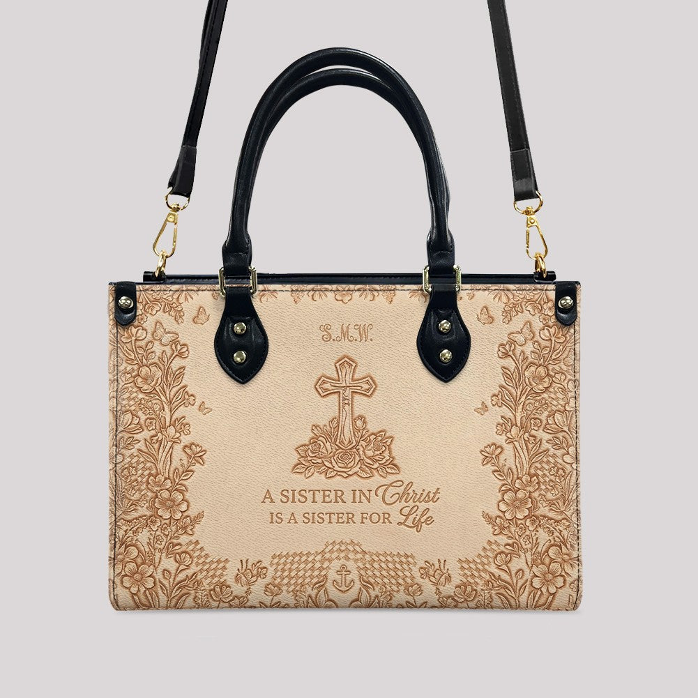 Personalized Leather Handbag | Custom Christian Gifts for Women - Sister in Christ | CHRISTIANARTBAG CAB0371626