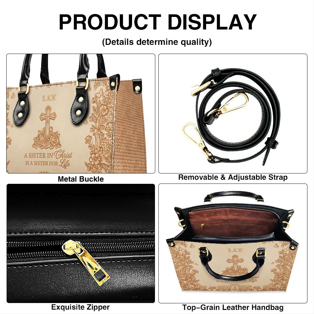Personalized Leather Handbag | Custom Christian Gifts for Women - Sister in Christ | CHRISTIANARTBAG CAB0371626