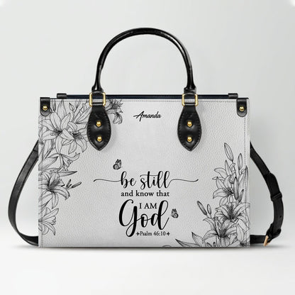 CHRISTIANARTBAG Personalized SET White Leather Bag with Wallet - Custom Bible Verse Handbag - Floral Christian Gifts for Her - Numbers 6:24-26 Blessing Tote