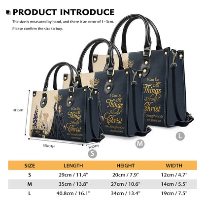 Personalized Christian Leather Handbag - Custom Photo & Name Philippians 4:13 Purse | CHRISTIANARTBAG CAB02101326