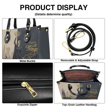 Personalized Christian Leather Handbag - Custom Photo & Name Philippians 4:13 Purse | CHRISTIANARTBAG CAB02101326