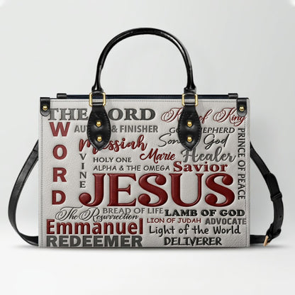 CHRISTIANARTBAG Personalized Leather Handbag - Custom [COLOR] Purse with [NAME/DESIGN] Print - Religious Gifts for Women CAB0171626