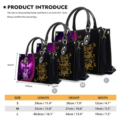 Personalized Christian Leather Handbag by CHRISTIANARTBAG - Custom Bible Verse Cross & Wings Design - Faith-Based Gift for Women CAB0141726