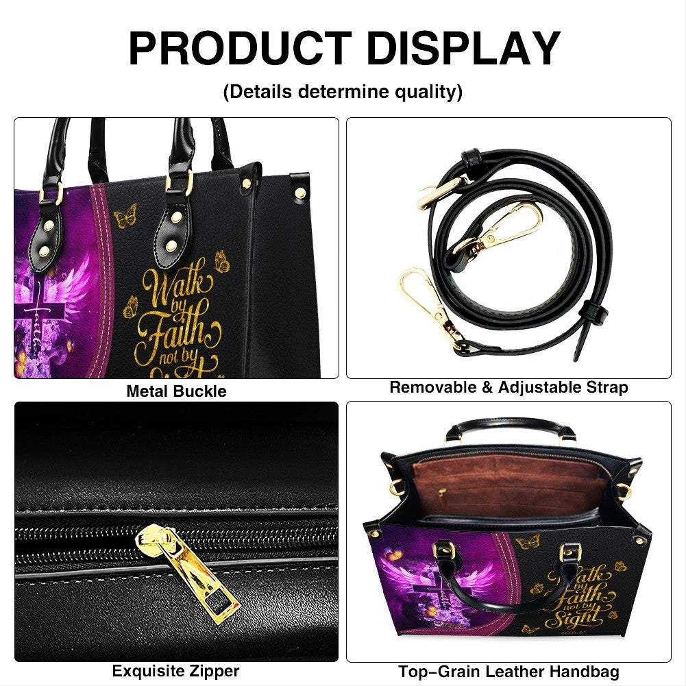 Personalized Christian Leather Handbag by CHRISTIANARTBAG - Custom Bible Verse Cross & Wings Design - Faith-Based Gift for Women CAB0141726