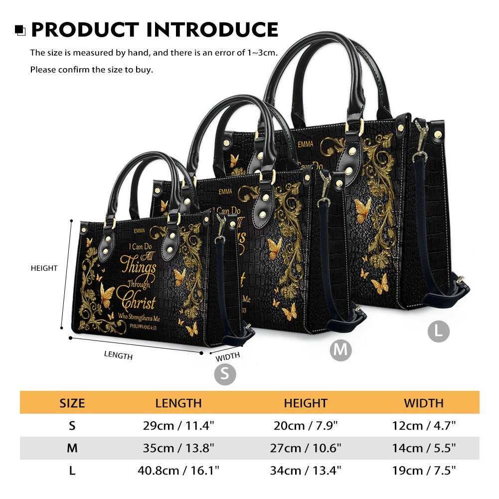 "I Can Do All Things" Inspirational Leather Bag & Wallet Set | CHRISTIANARTBAG™ CAB01042326