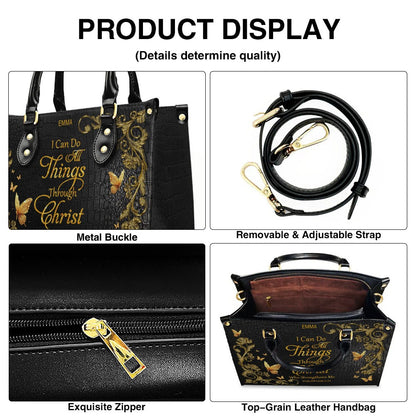 "I Can Do All Things" Inspirational Leather Bag & Wallet Set | CHRISTIANARTBAG™ CAB01042326