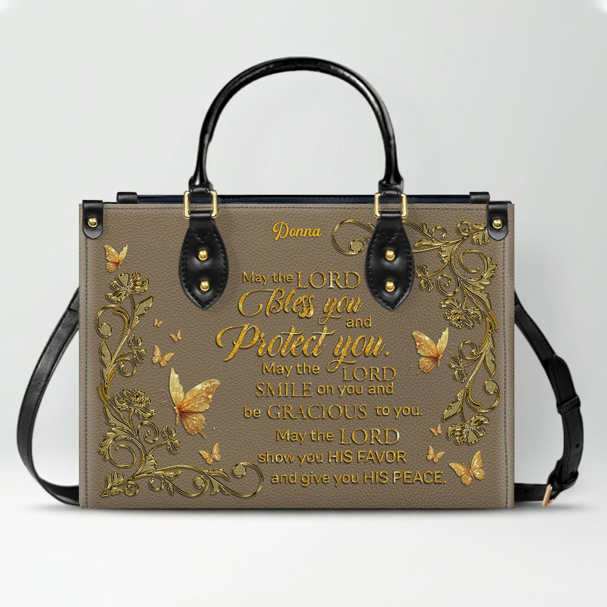 CHRISTIANARTBAG Personalized Leather Handbag - Custom Bible Verse Tote Bag for Christian Women - Religious Cross Body Purse - Mother’s Day Gift