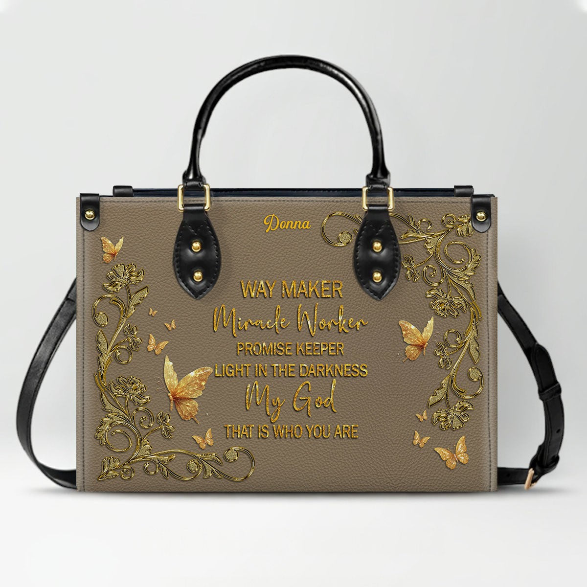 CHRISTIANARTBAG Personalized Leather Handbag - Custom Bible Verse Tote Bag for Christian Women - Religious Cross Body Purse - Mother’s Day Gift