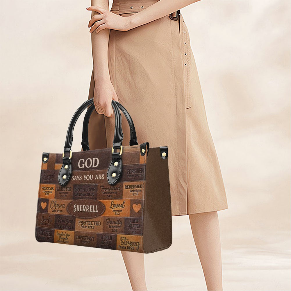 Christianartbag Handbags, God Says You Are Leather Bags, Personalized Bags, Gifts for Women, Christmas Gift, CABLTB01040823.