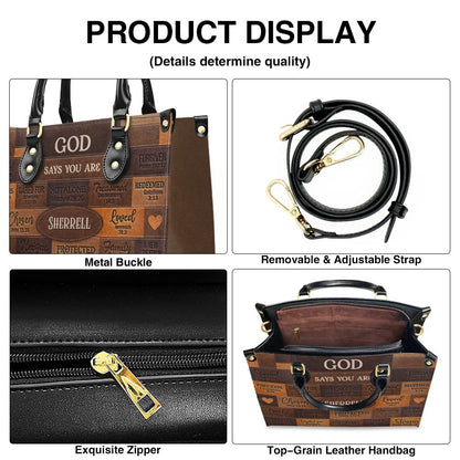 Christian Art Bag God Says You Are Personalized Handbag with Long Wallet | Custom Scripture Leather Tote & Purse Set | Faith Based Religious Gifts for Her CAB01061526