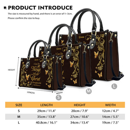 CHRISTIANARTBAG Personalized Leather Handbag - Custom Bible Verse Tote Bag for Christian Women - Religious Cross Body Purse - Mother’s Day Gift