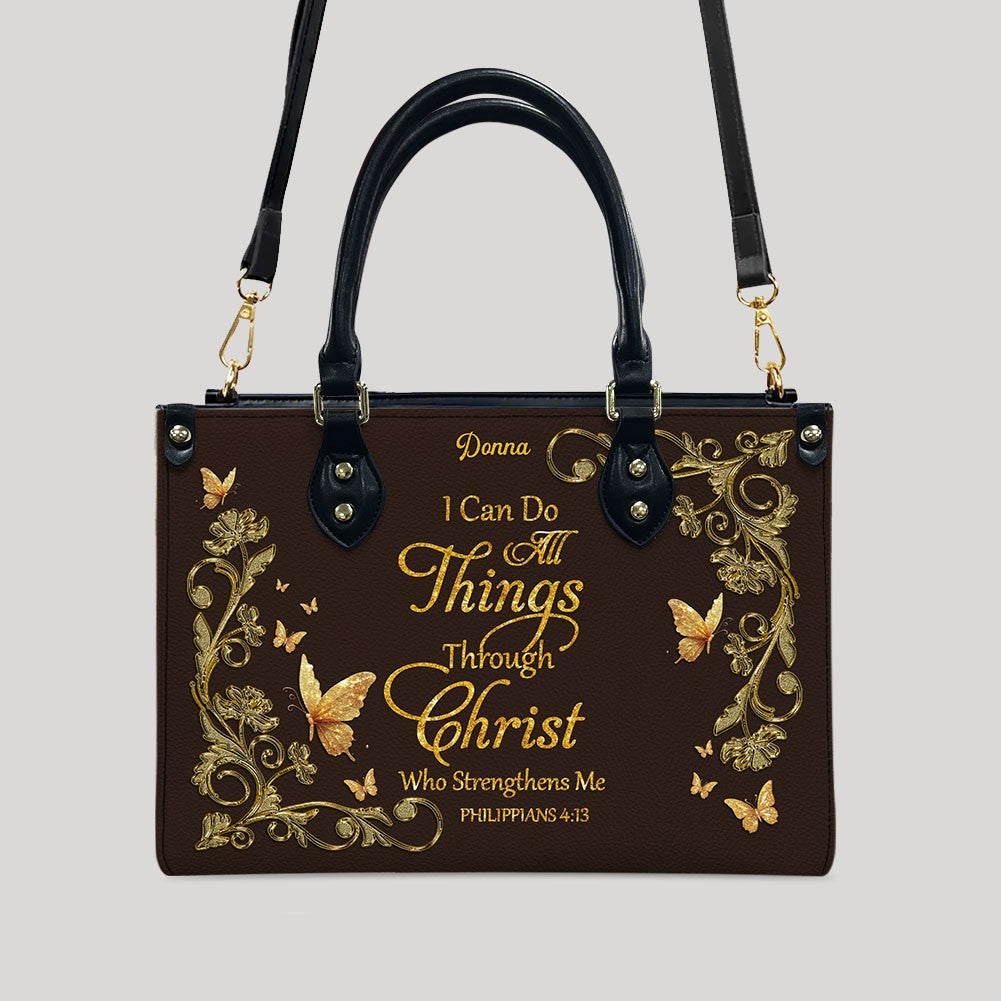CHRISTIANARTBAG Personalized Leather Handbag - Custom Bible Verse Tote Bag for Christian Women - Religious Cross Body Purse - Mother’s Day Gift